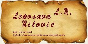 Leposava Milović vizit kartica